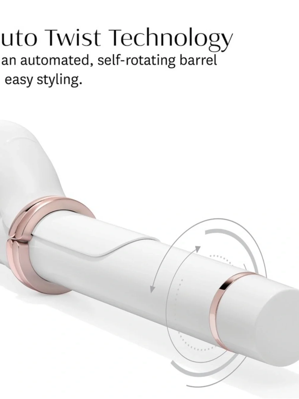 T3 CurlWrap Automatic Curling Wand - White with Rose Gold Trim